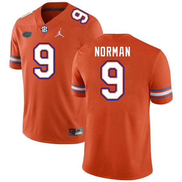 Men #9 Will Norman Florida Gators College Football Jerseys Stitched-Orange - Click Image to Close